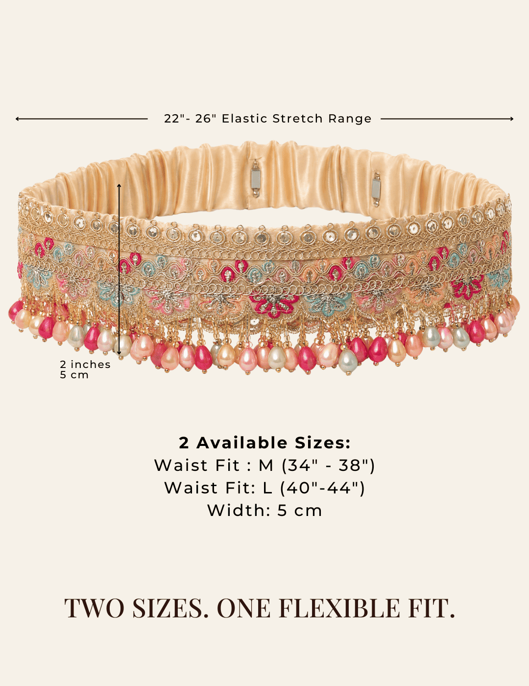MEHFIL | Pink Embellished Waist Belt for Sarees & Fusion Wear by IQ Edit