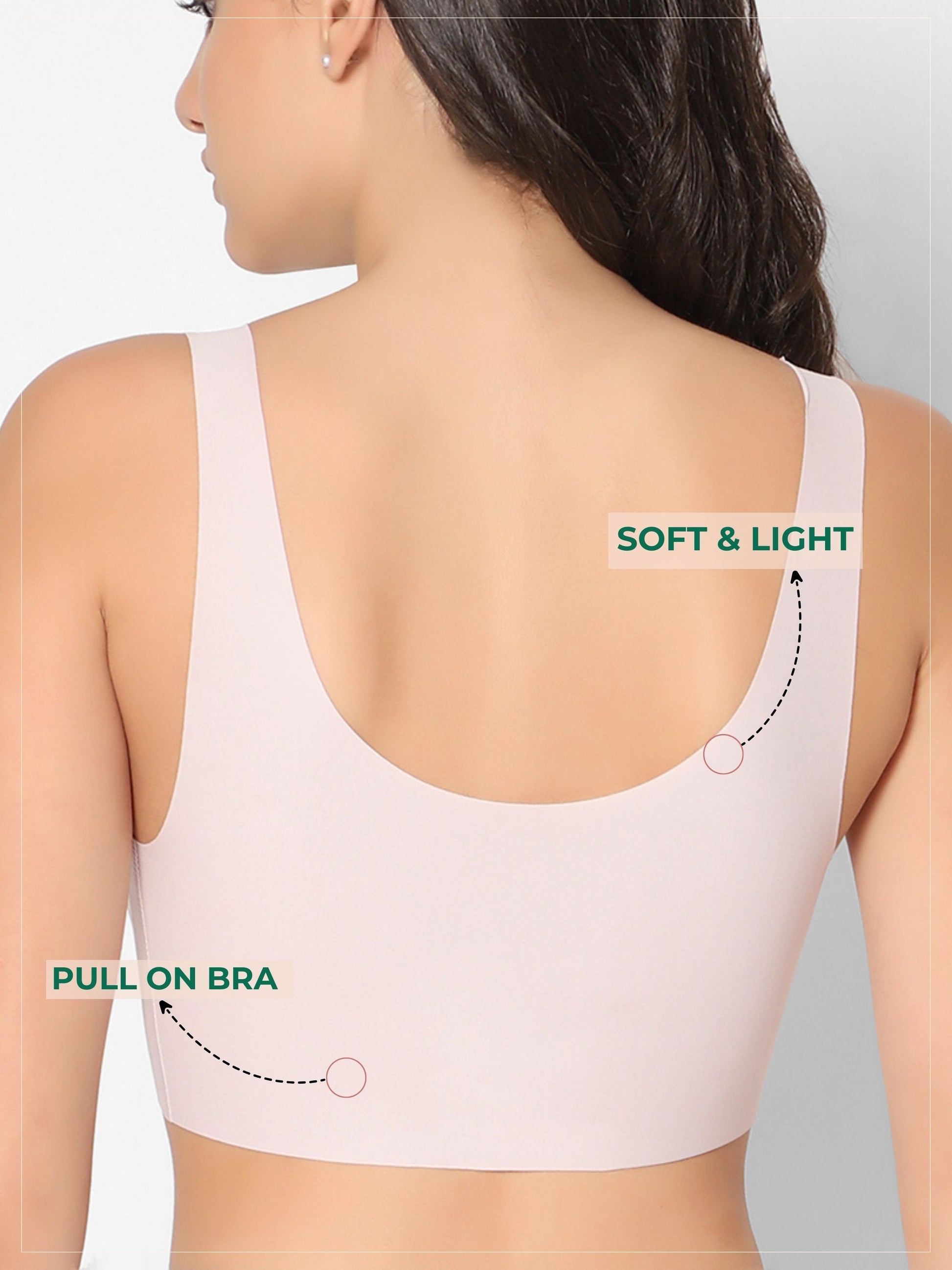  Ceramide Infused Wireless  Bra in pink color