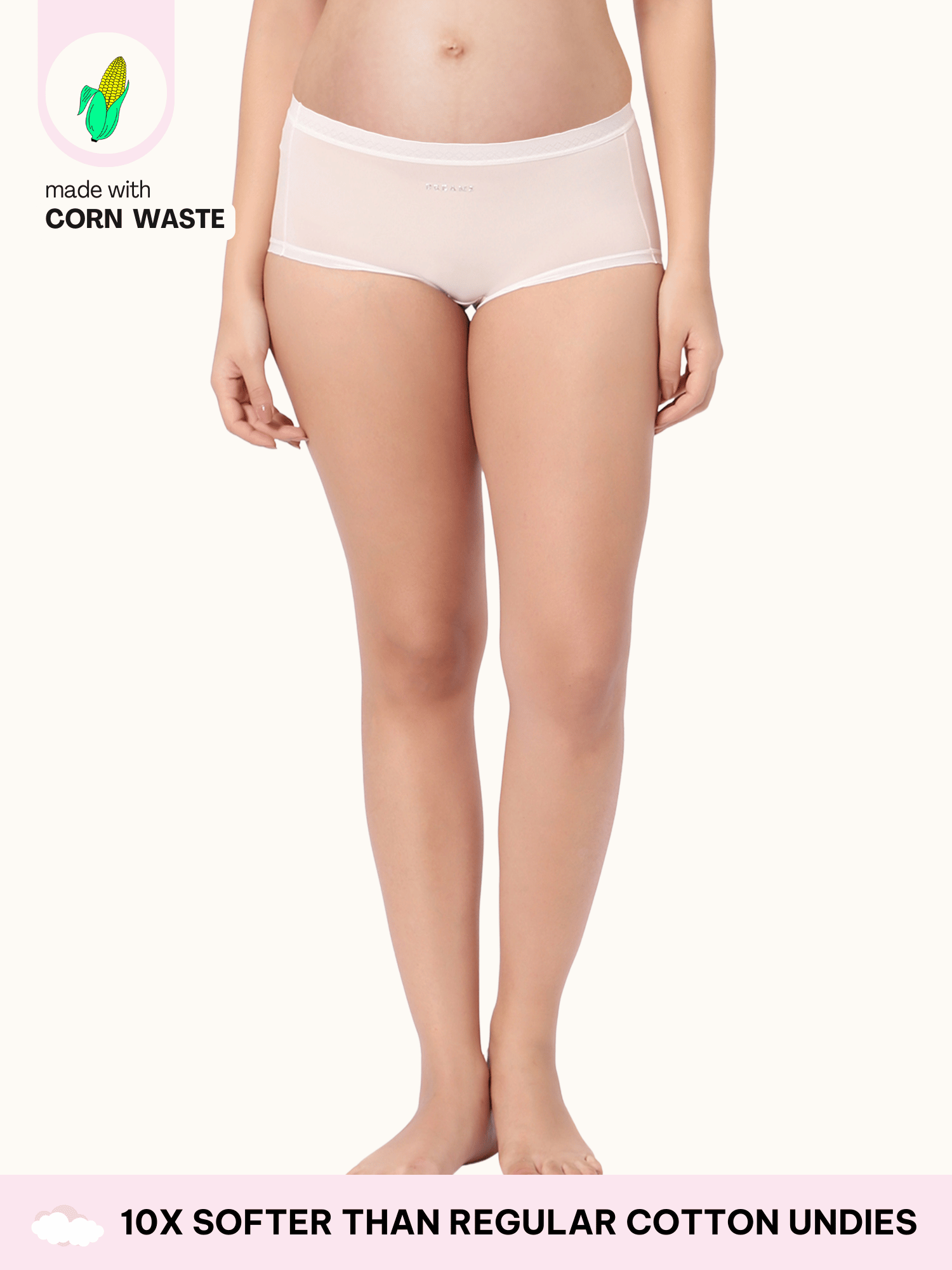 Maternity Soft Corn Bae Full Coverage Plant-Based Boy Shorts Underwear