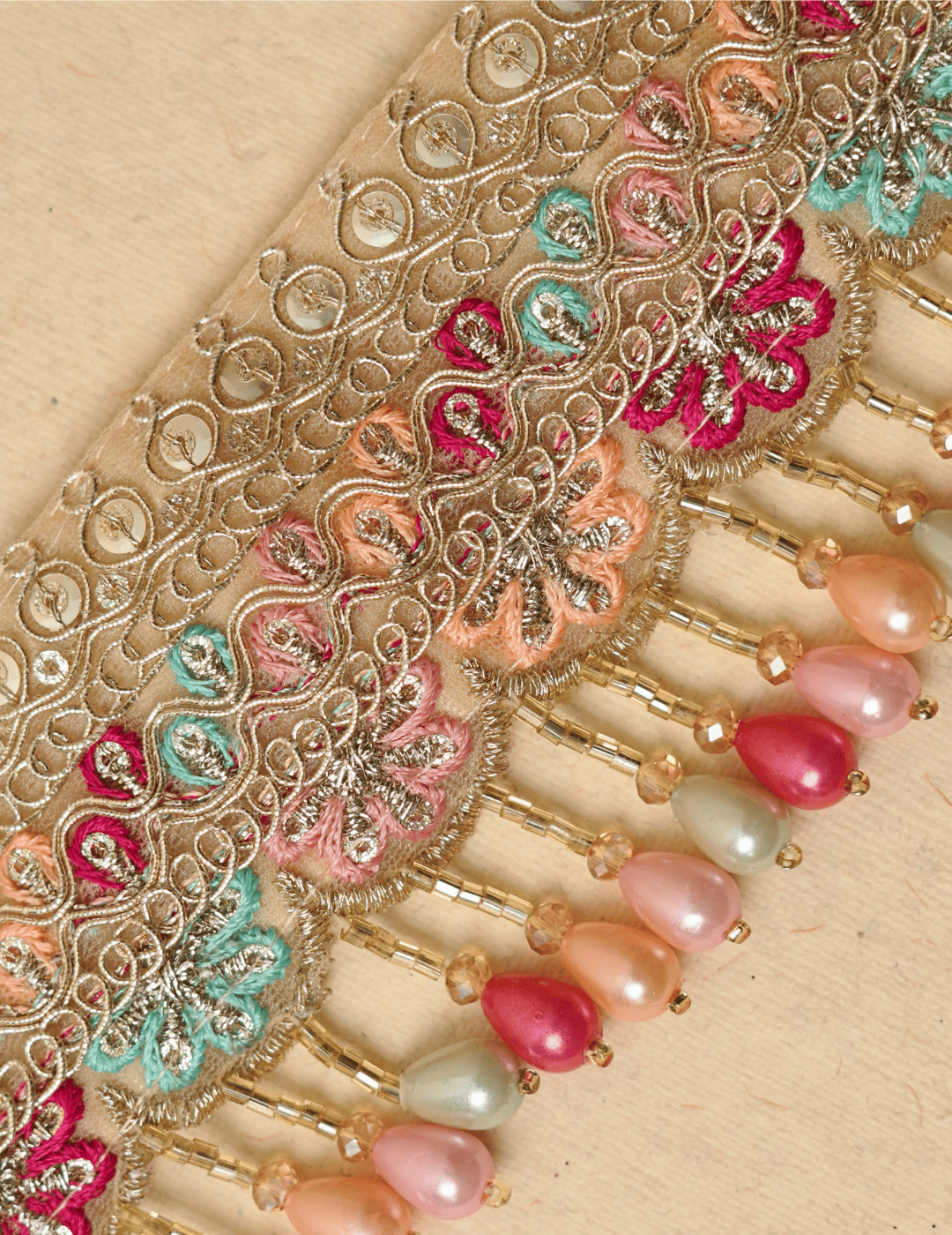 MEHFIL | Pink Embellished Waist Belt for Sarees & Fusion Wear by IQ Edit