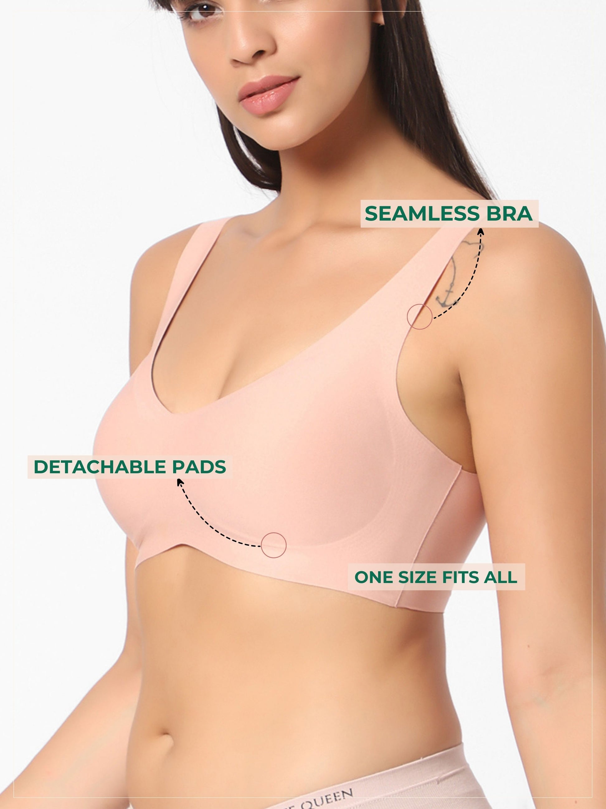Ceramide Infused Wireless One Size Seamless Beauty Bra