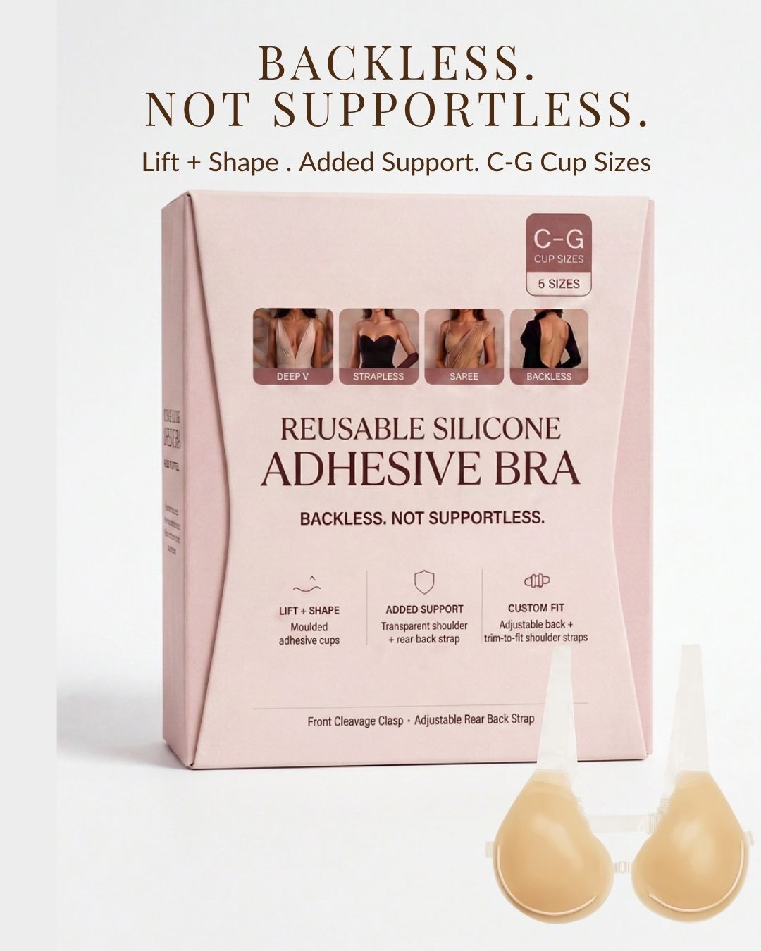 Reusable Silicone Adhesive Lift Bra by Intimate Queen