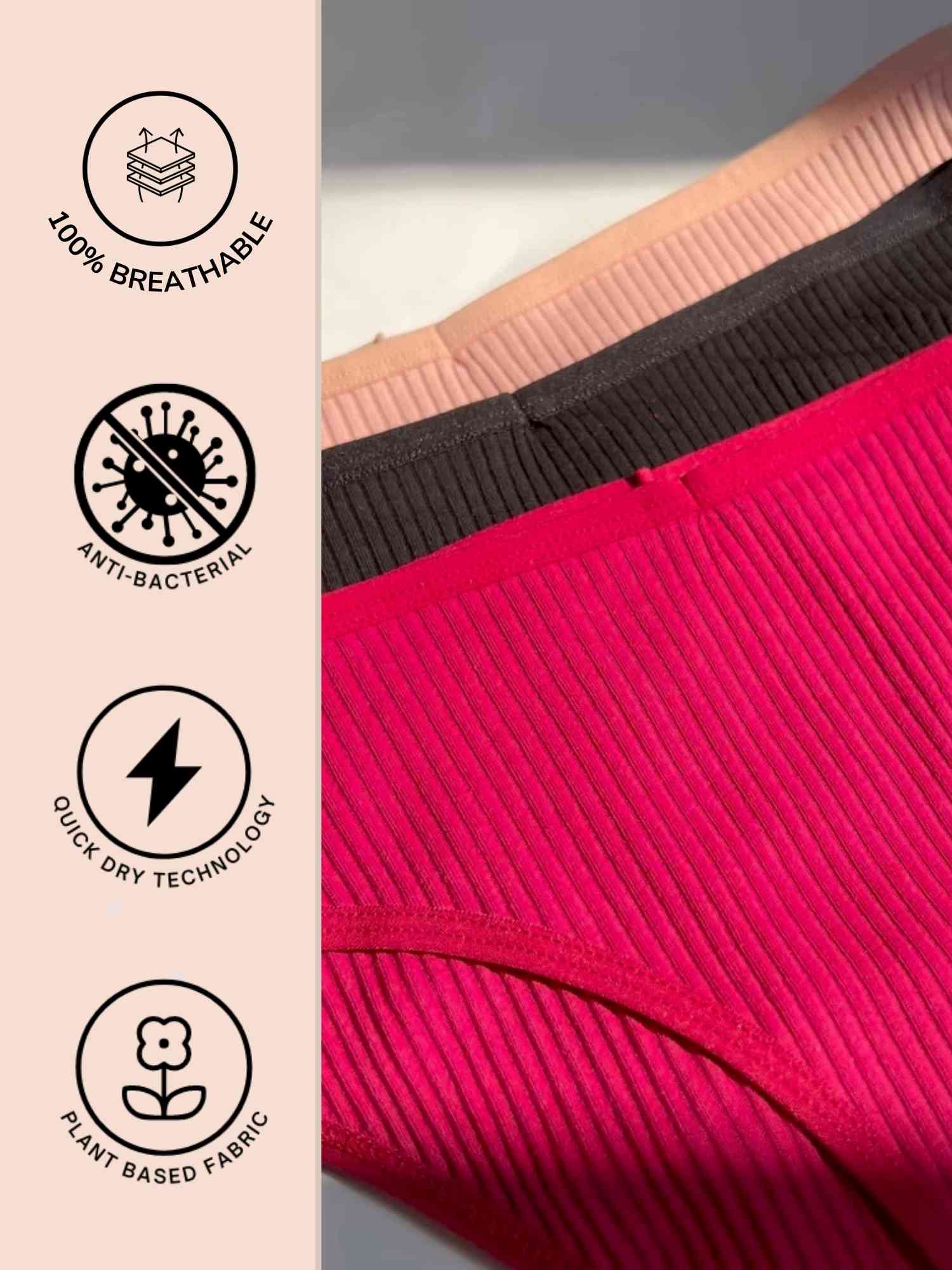 LuxeRib Elegance—Low Rise High-Cut Bikini Bundles