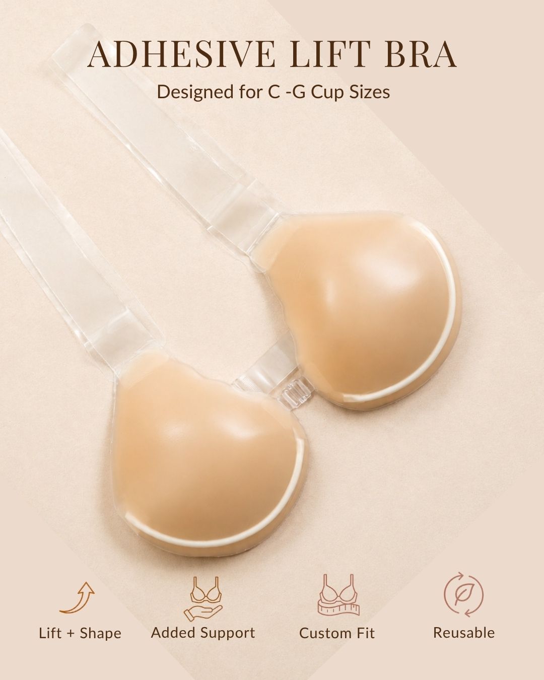 Reusable Silicone Adhesive Lift Bra by Intimate Queen