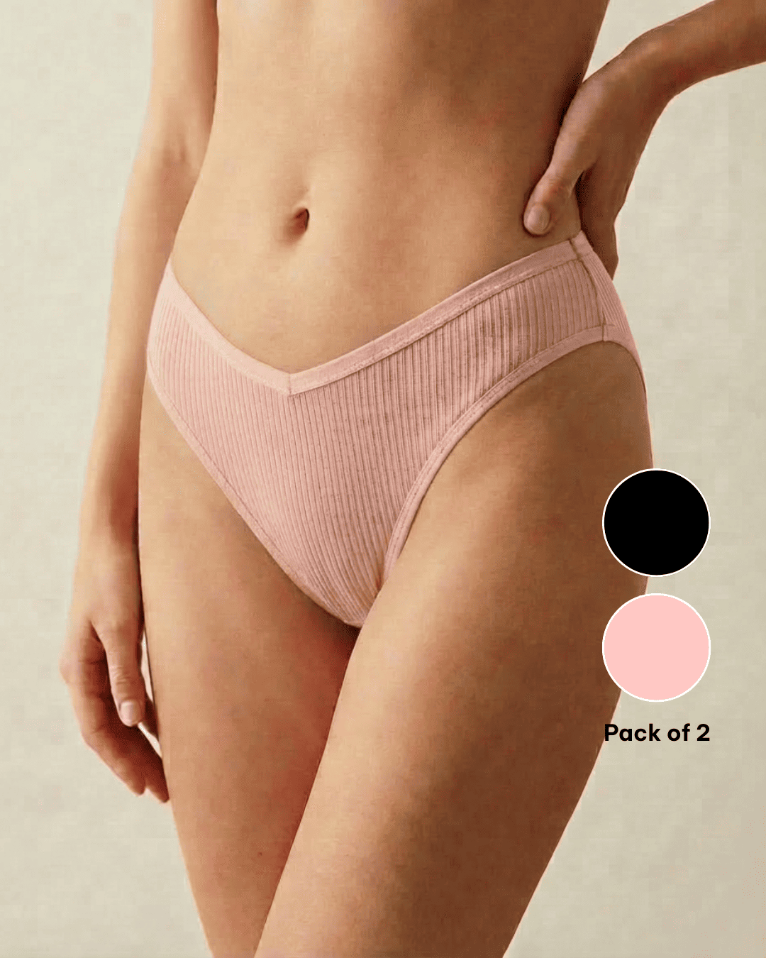 LuxeRib Elegance—Low Rise High-Cut Bikini Bundles