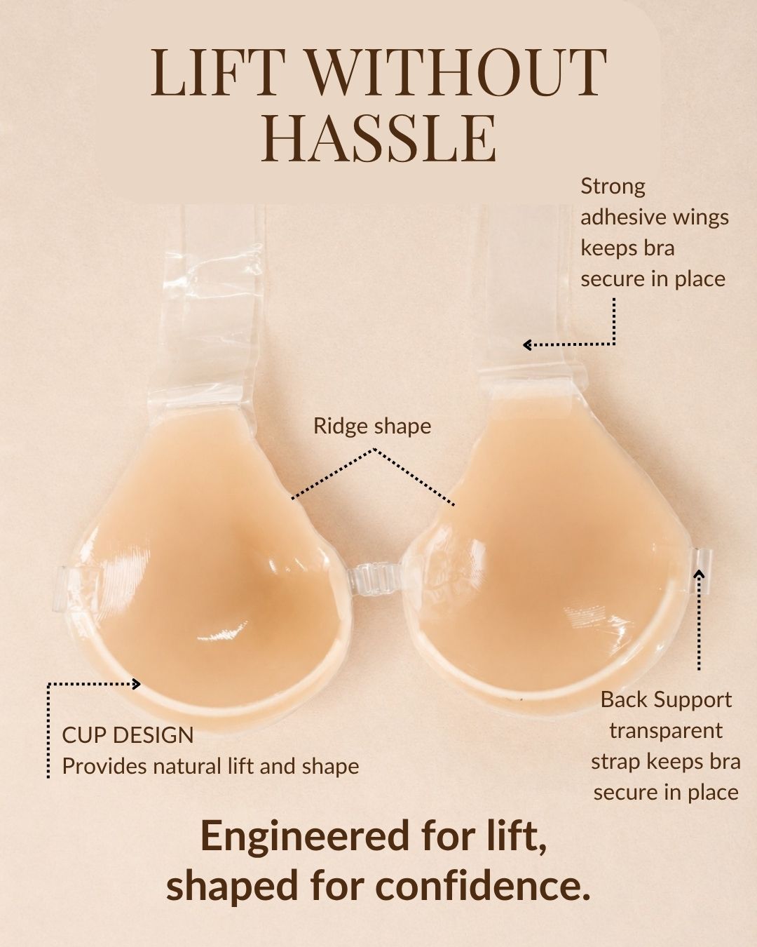 Reusable Silicone Adhesive Lift Bra by Intimate Queen