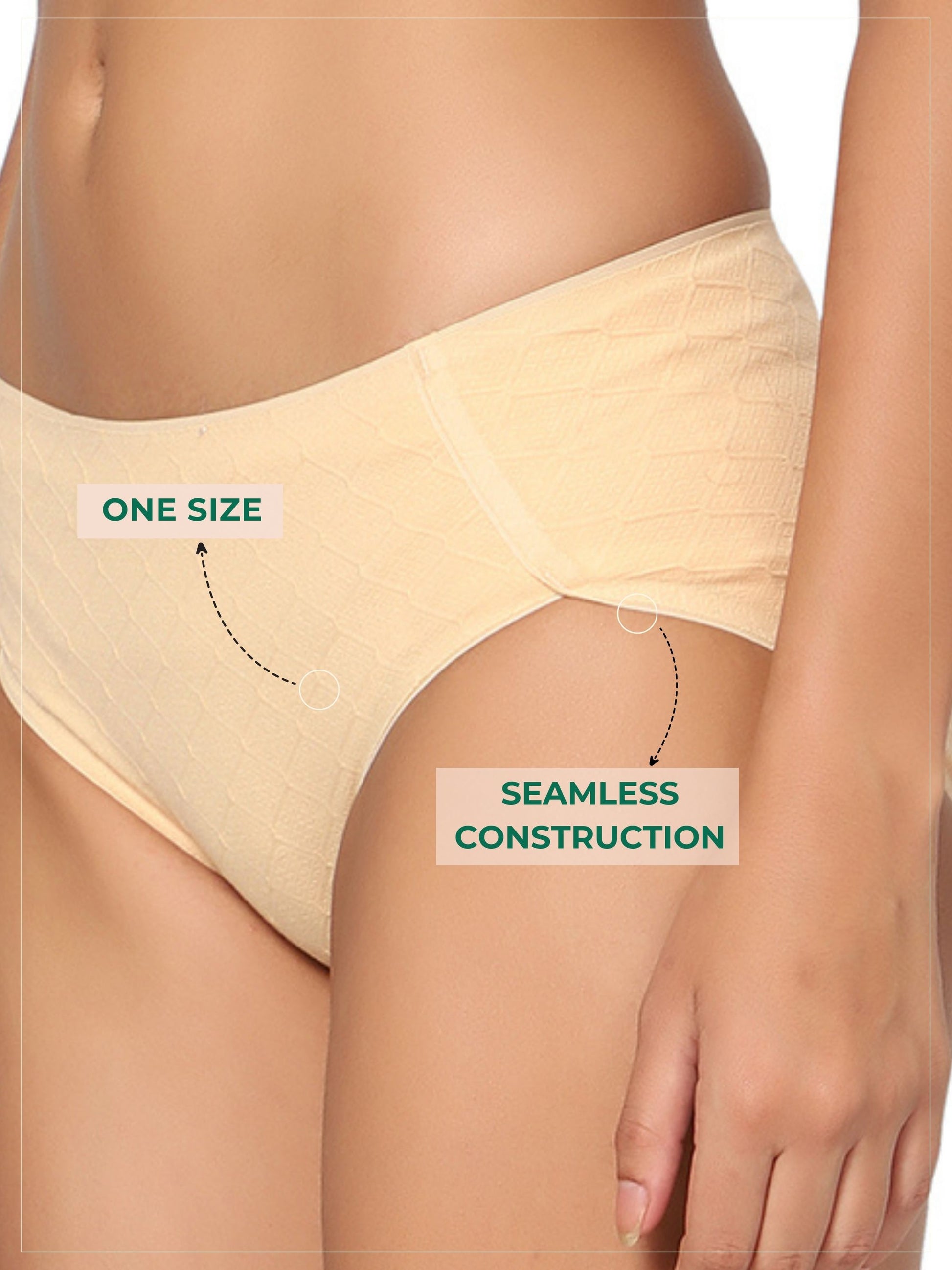  Cotton Seamless Hipster Full Coverage Underwear in yellow color