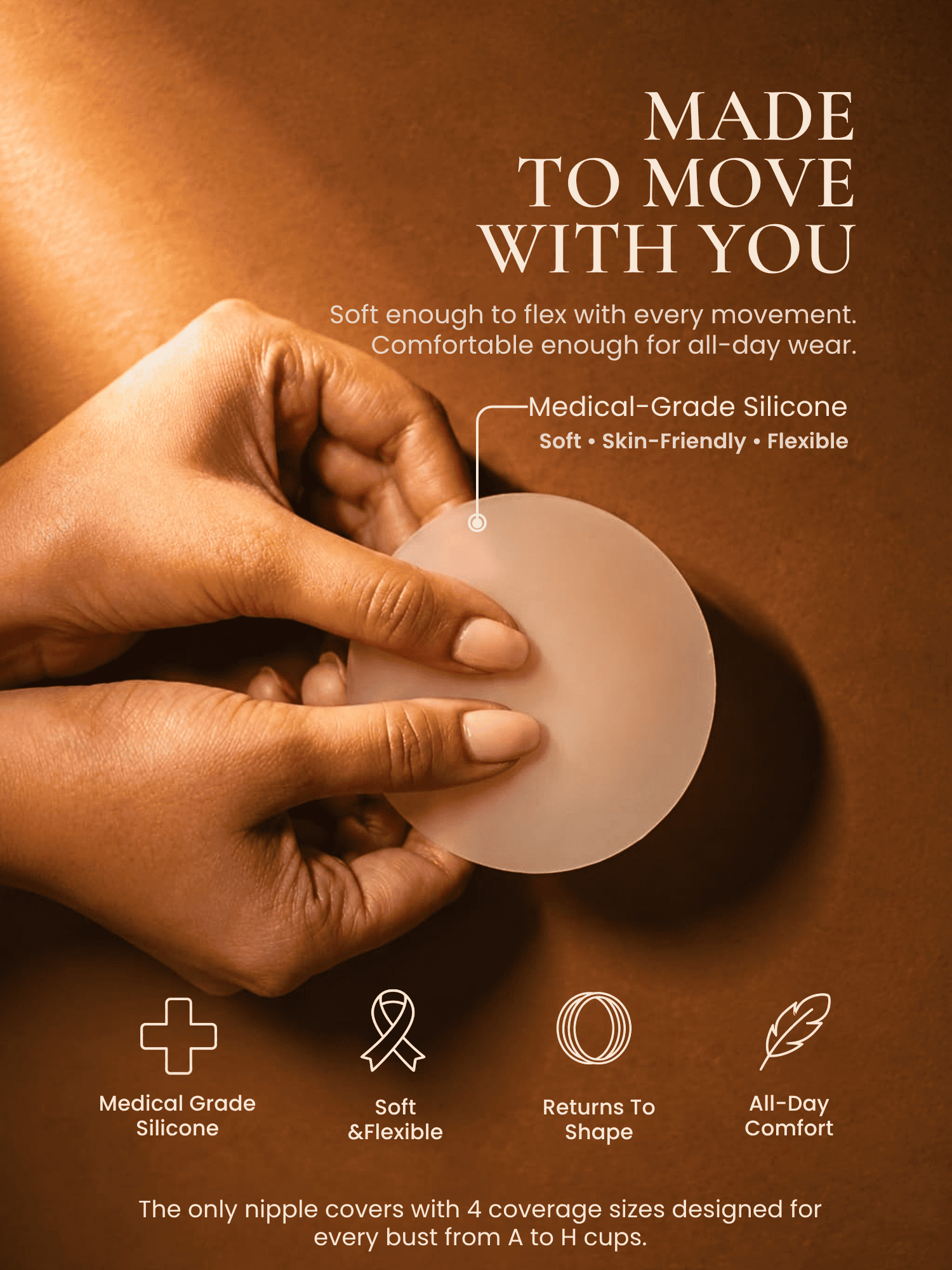 SkinFirst™ Reusable Silicone Nipple Covers  | For A-H Cup size