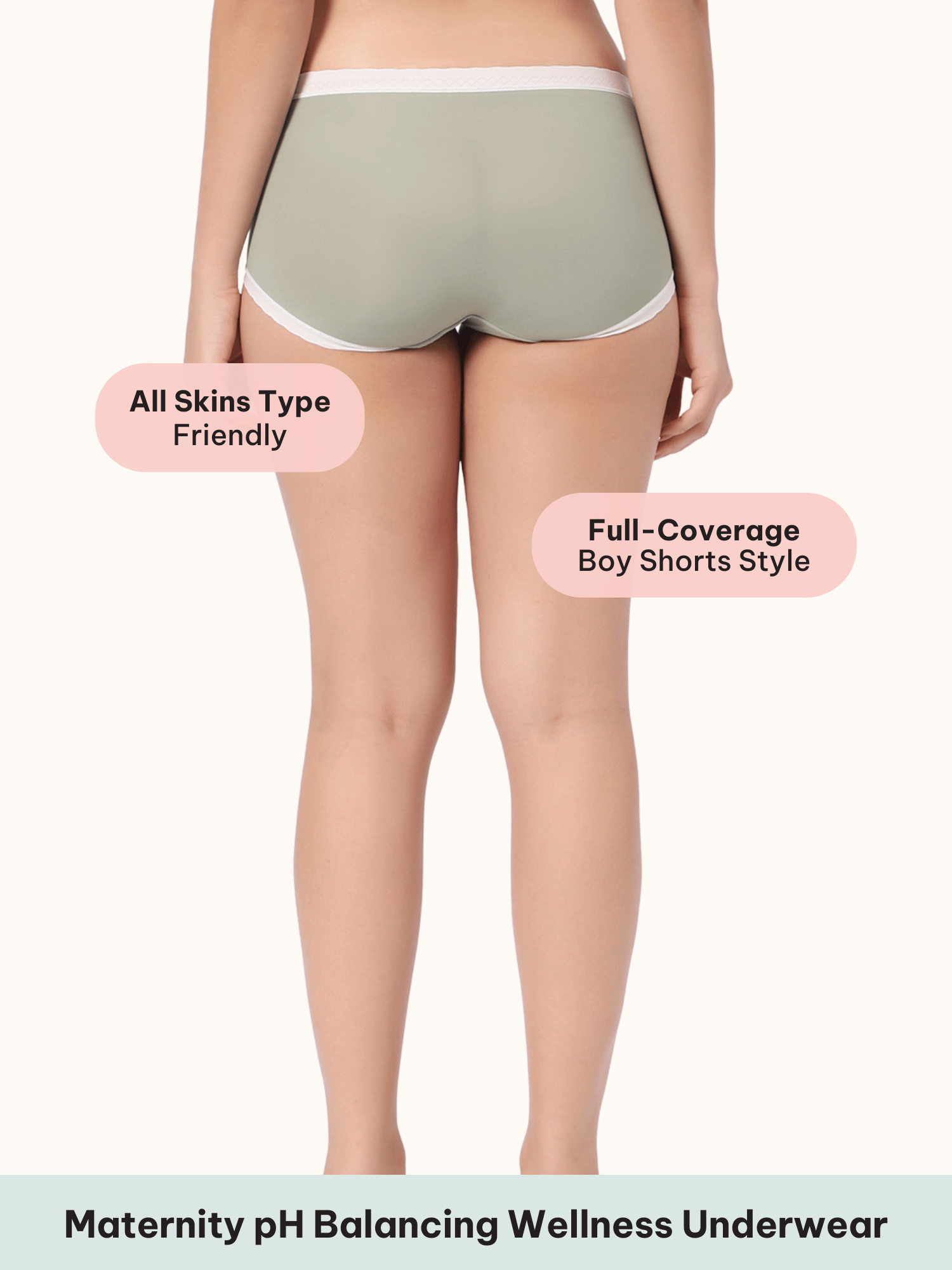 Maternity Soft Corn Bae Full Coverage Plant-Based Boy Shorts Underwear