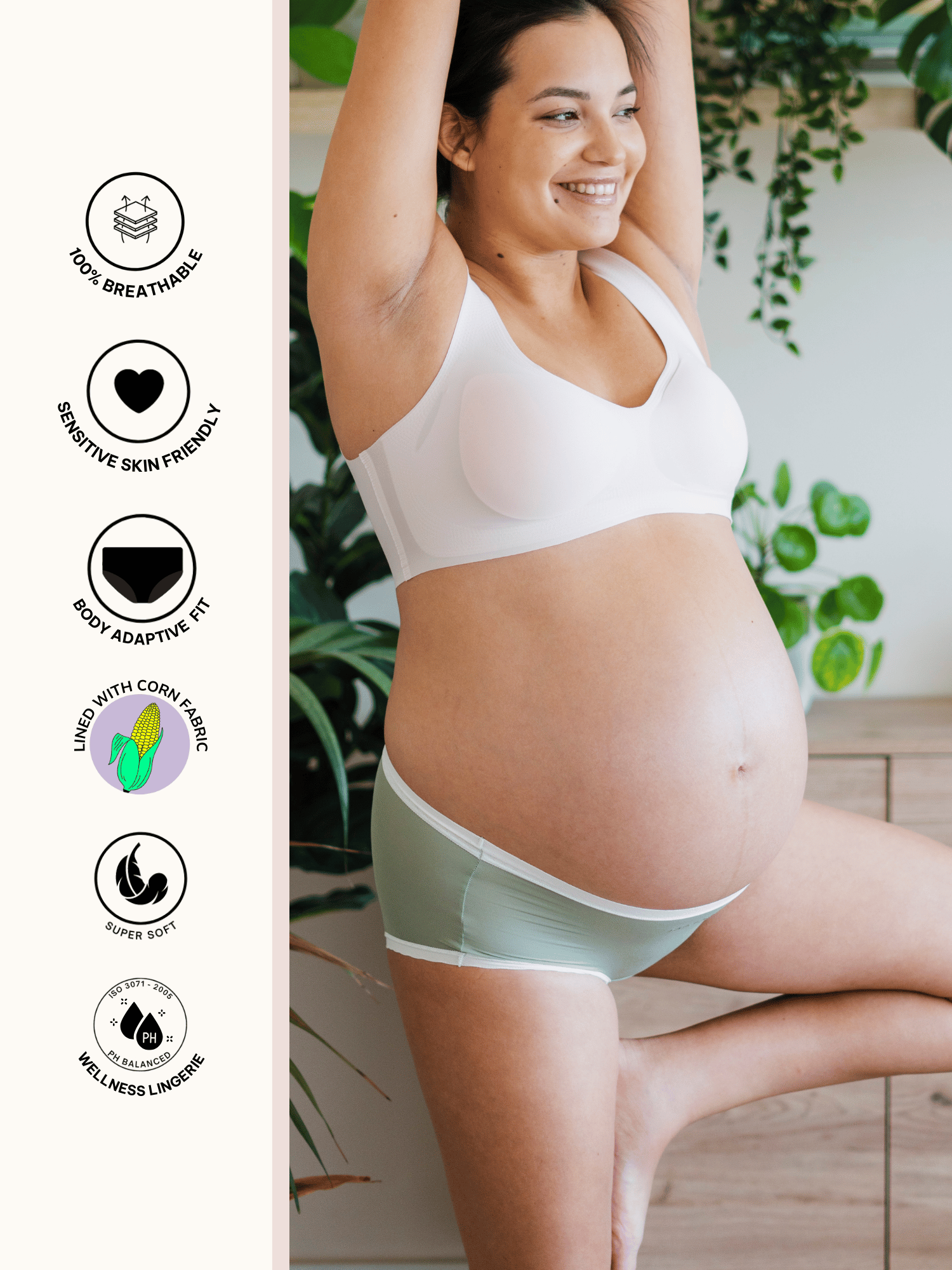 Maternity Soft Corn Bae Full Coverage Plant-Based Boy Shorts Underwear
