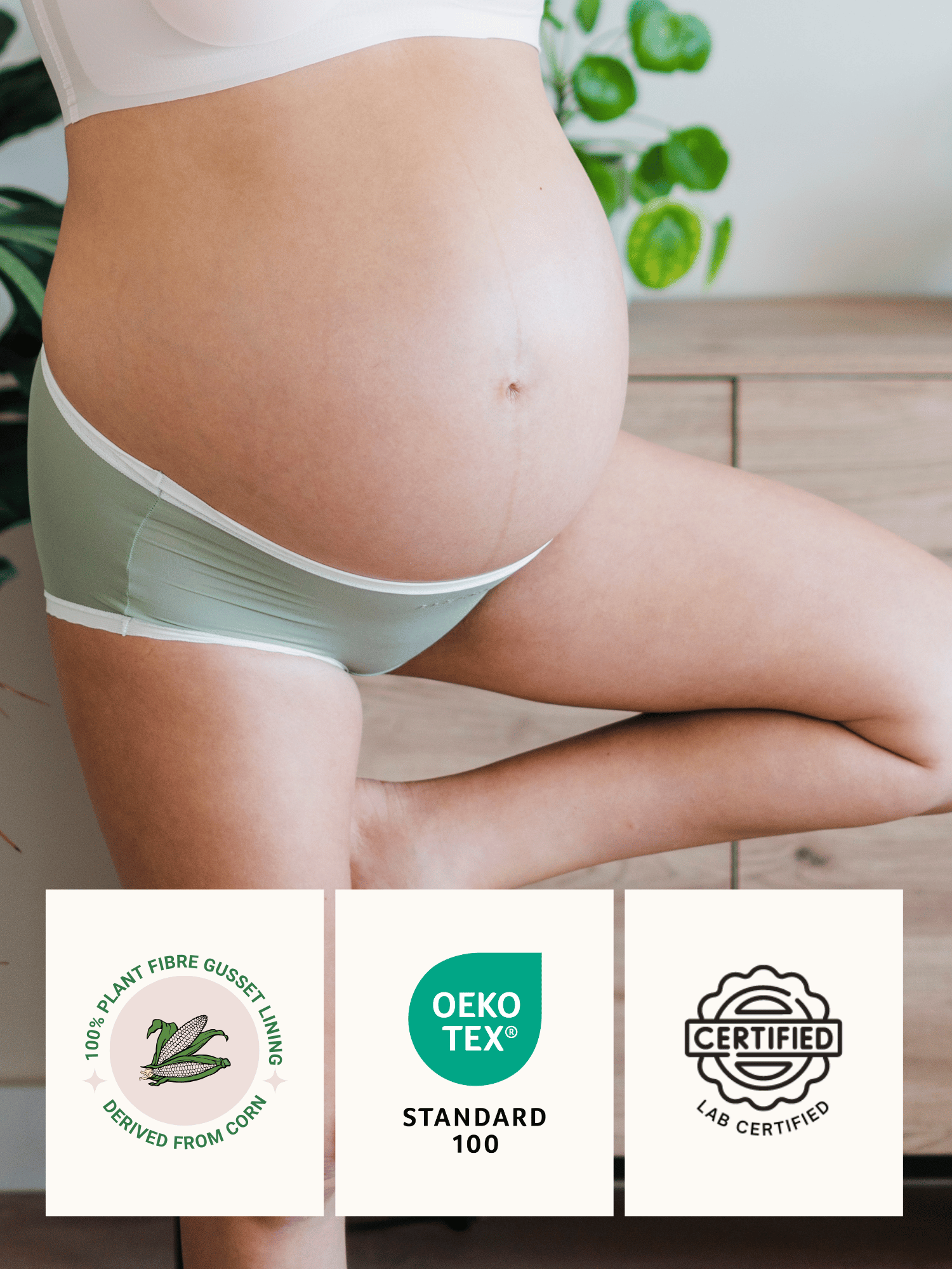Maternity Soft Corn Bae Full Coverage Plant-Based Boy Shorts Underwear