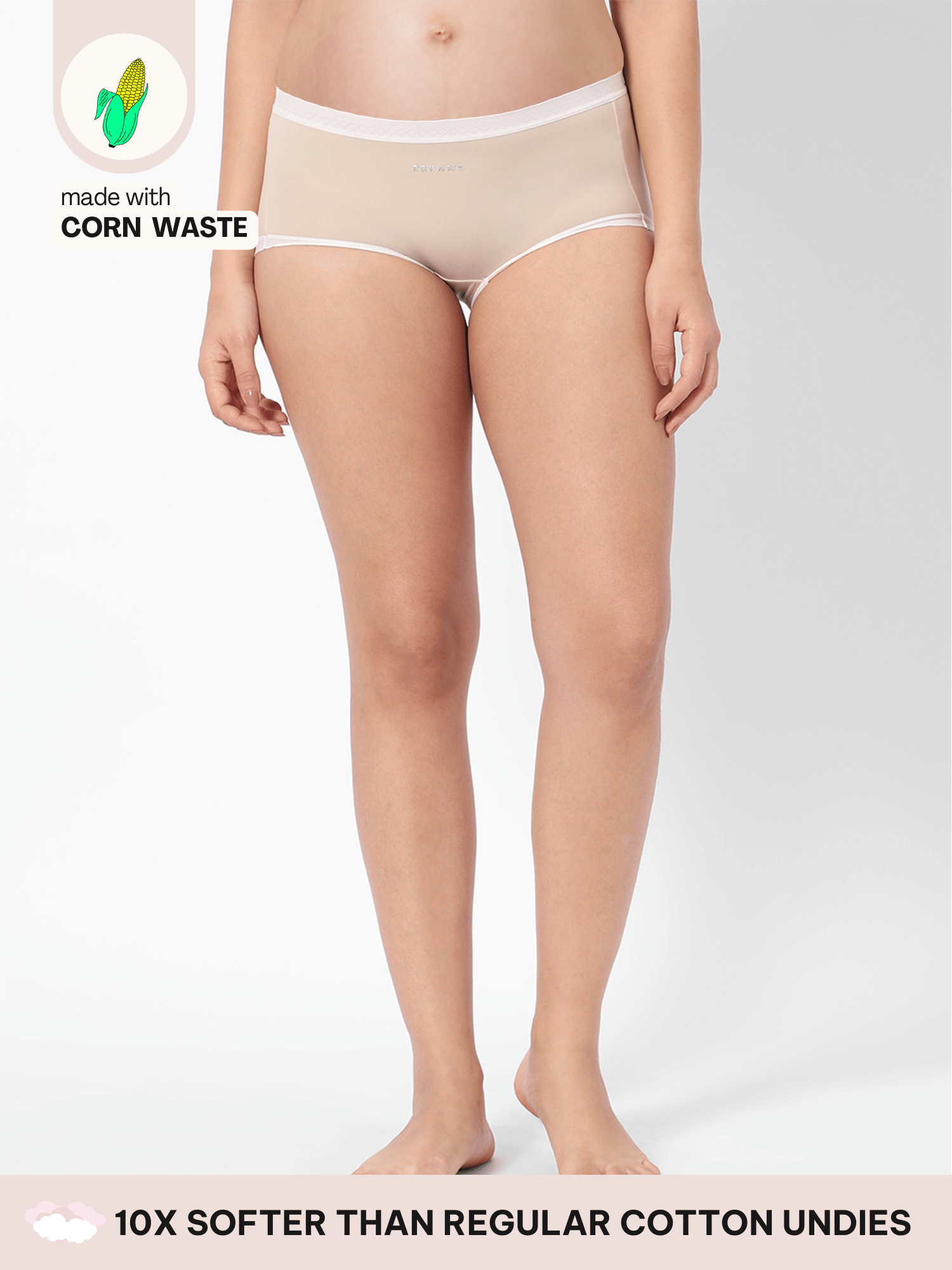 Maternity Soft Corn Bae Full Coverage Plant-Based Boy Shorts Underwear