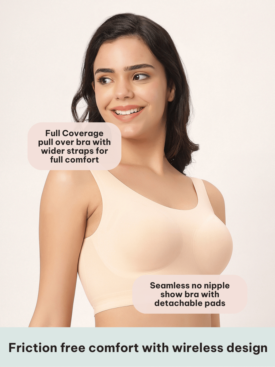 Basic Seamless Friction-Free Pull Over Bra 🌸🪶