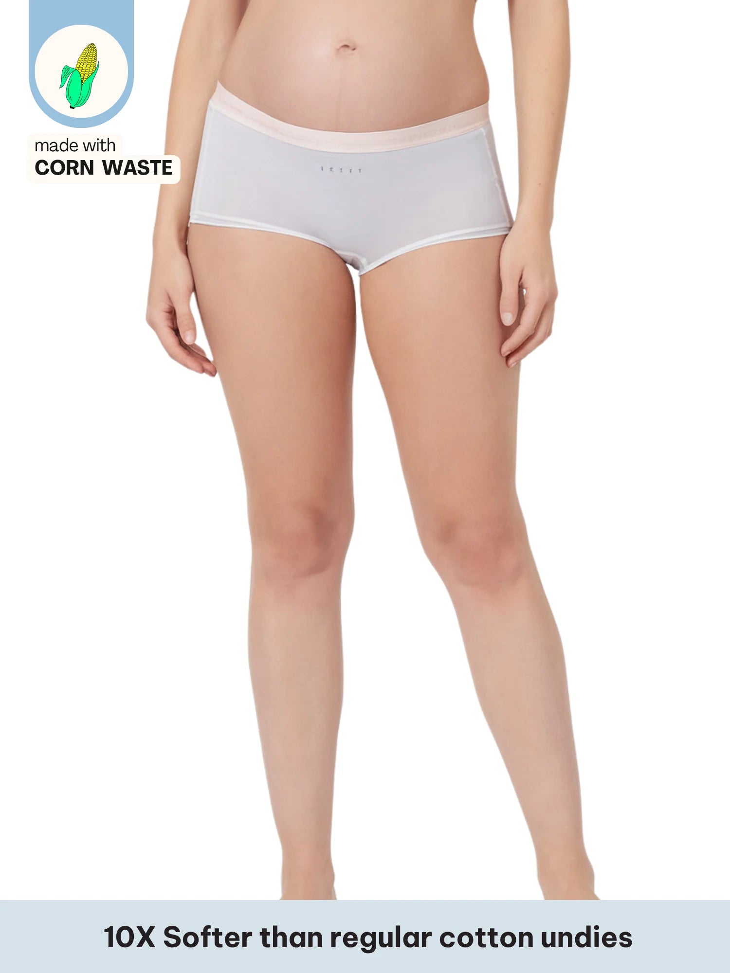 Maternity Soft Corn Bae Full Coverage Plant-Based Boy Shorts Underwear