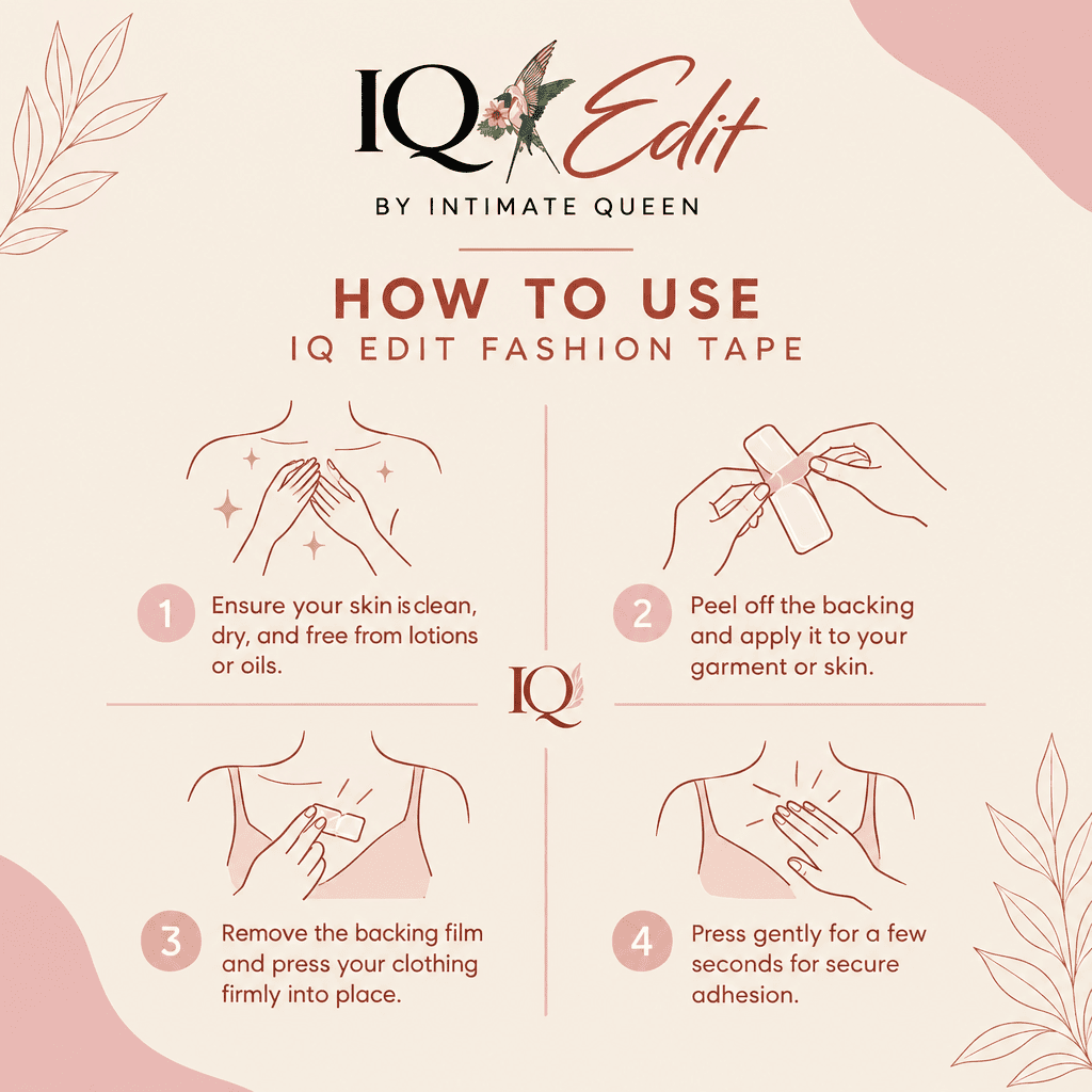 Fashion Tape for Clothes & Necklines - 36 pcs strips | IQ Edit