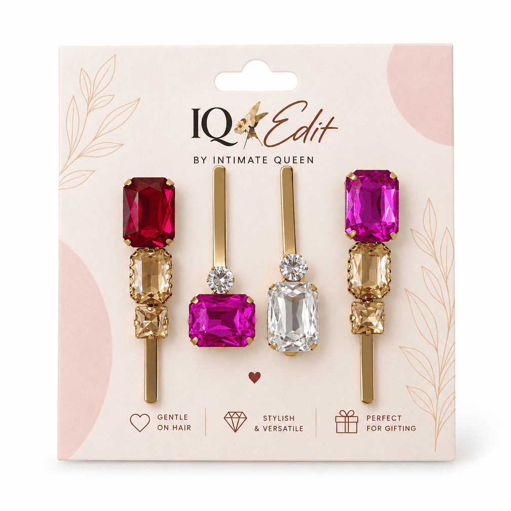 Ruby & Pink Crystal Hair Pins – Set of 4 | IQ Edit