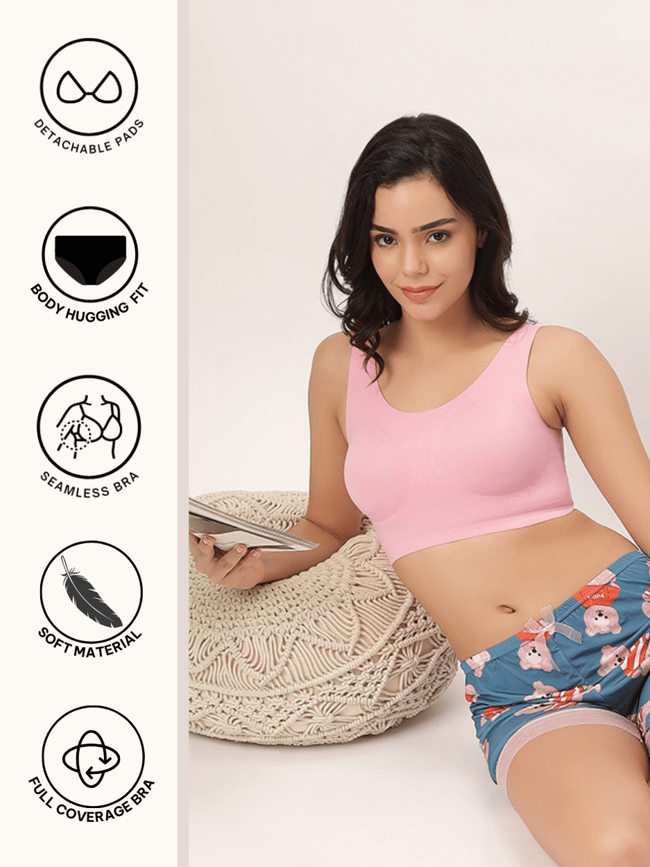 Basic Seamless Friction-Free Pull Over Bra 🌸🪶