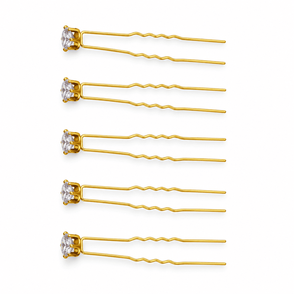 gold-tone crystal juda pins with clear rhinestone stones