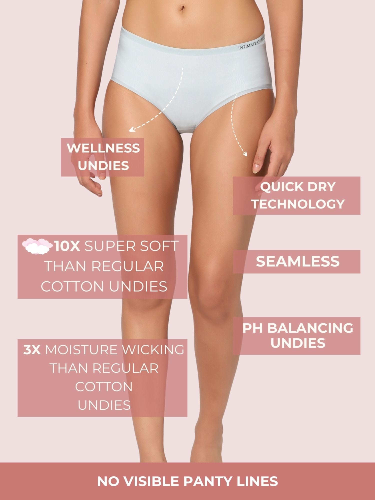 Blue Starter Kit - (Pack of 3) Seamless Bikini Style, Hipster, Boy Short Styles